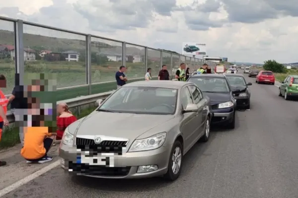 Accident în lanț pe centura Clujului - Patru autoturisme implicate