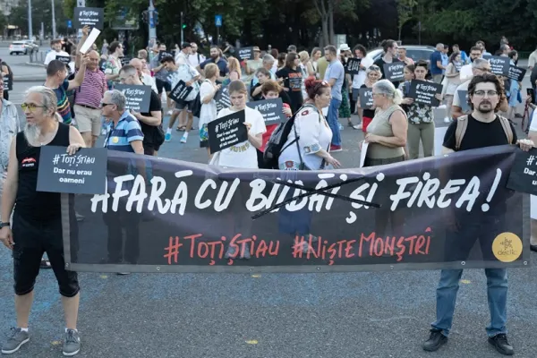 Peste 200 de persoane protestează în Piața Victoriei: „După demisii e nevoie de soluții” FOTO