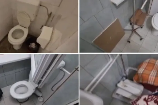 Mizerie de nedescris în băile din Spitalul Curtea de Argeș. Emanuel Ungureanu face publice imagini cu focarul de infecție - VIDEO