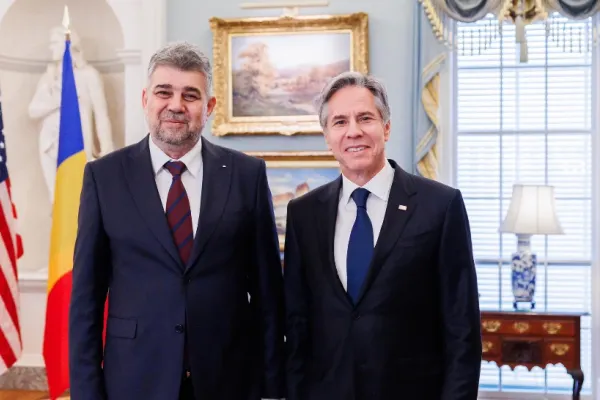 Premierul Marcel Ciolacu, întâlnire cu secretarul de stat american Antony Blinken - Discuții cruciale despre Parteneriatul Strategic și războiul din Ucraina