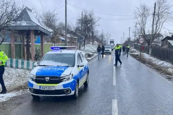 Minor de 10 ani accidentat grav de o autospecială a poliției în localitatea Bursucani, județul Galați
