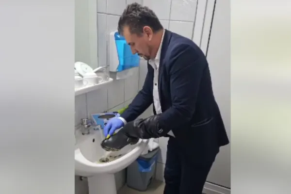 Imagini incredibile: Un primar cu ceas de aur spală încălțămintea localnicilor - De ce s-au revoltat oamenii