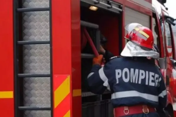 Acoperișul unui restaurant din parcul ''Nicolae Romanescu'' din Craiova, cuprins de flăcări. Intervin pompierii