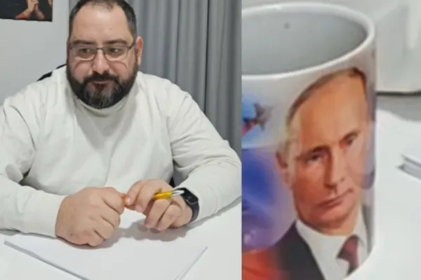 Un primar PSD șochează: este fan Putin și dă interviuri cu imaginea liderului de la Kremlin imprimată pe cana sa