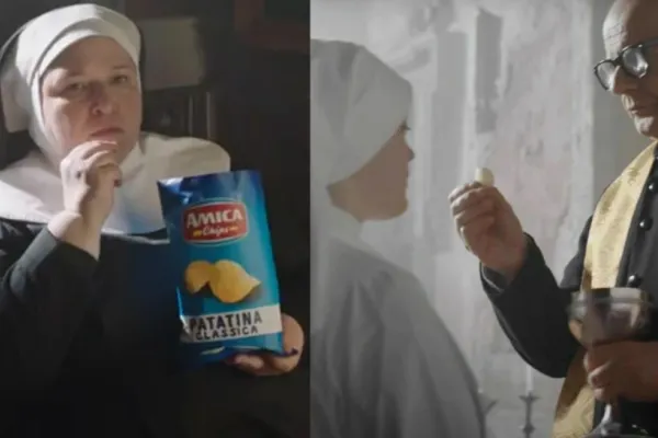 O reclamă în care niște măicuțe se „împărtășesc” cu chipsuri a fost interzisă în Italia. „Degradant și blasfemator”