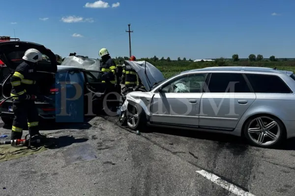 Accident grav, pe un drum național din Satu Mare. Opt oameni au fost răniți VIDEO