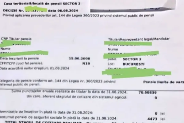 Casa Naţională de Pensii a venit cu noi PRECIZĂRI. Ce se întâmplă dacă valoarea de pe cupon nu corespunde cu decizia de recalculare? - EXEMPLE