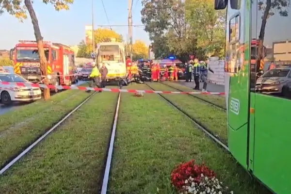 Accident grav, pe Șoseaua Progresului, din București: un mort, după impactul cu un tramvai. Substanțe psihoactive, depistate după testarea vatmanului - VIDEO