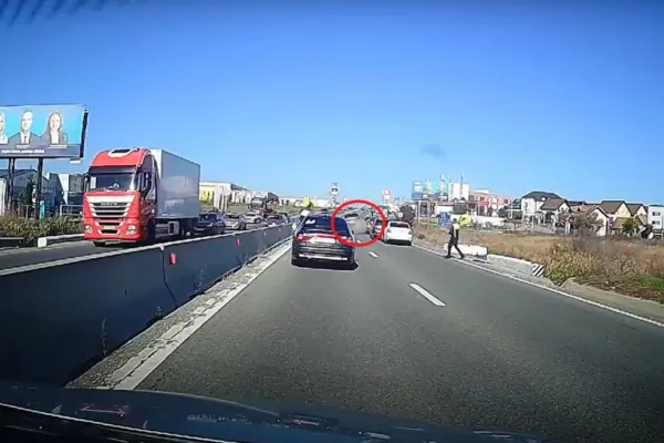 Primele imagini cu accidentul provocat de șoferul VAMPIR. Comentarii ale altor șoferi legate de strategia polițiștilor - VIDEO