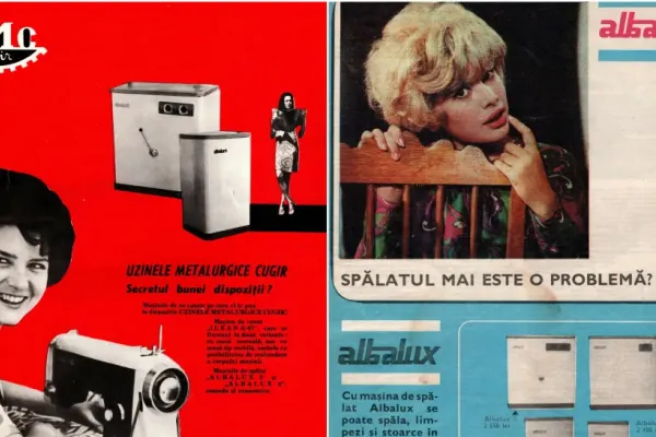 Albalux, mașina de spălat rufe din Epoca de Aur. Cum arătau reclamele la mașinile de spălat rufe fabricate la Cugir
