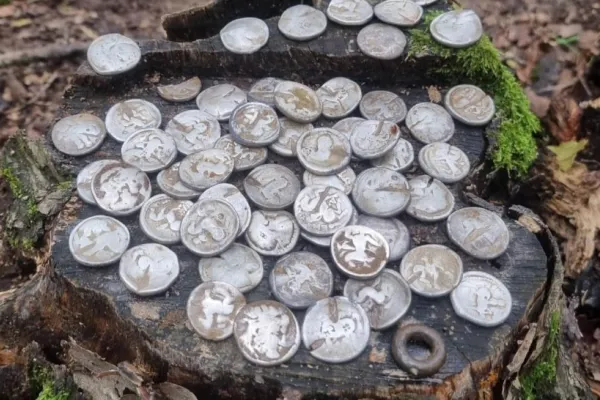 Tezaur antic descoperit într-o pădure din Botoșani. Doi norocoși au găsit 60 de monede vechi de aproximativ 2.300 – 2.400 de ani FOTO