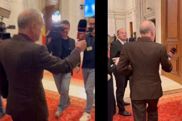 Prima zi de circ în Parlament. AUR a venit cu pancarte, Gigi Becali a plecat cu microfonul unui jurnalist