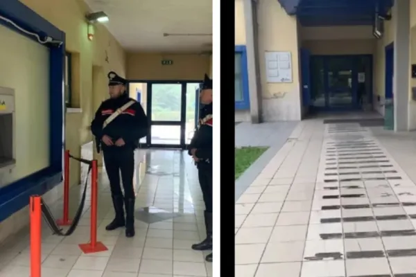 Un hoț român a ajuns să fie adunat de pe jos de polițiștii italieni. Compatriotul s-a rănit când încerca să fure din bancomat