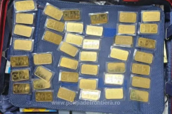 Peste 40 de lingouri de aur, descoperite în bagajele unui român, pe Aeroportul Timişoara