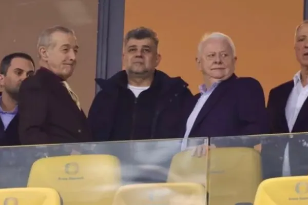 Gigi Becali, alături de Marcel Ciolacu și Viorel Hebenciuc la meciul FCSB-Manchester United. Anca Alexandrescu: „Această fotografie îi încheie definitiv cariera politică lui Marcel Ciolacu”