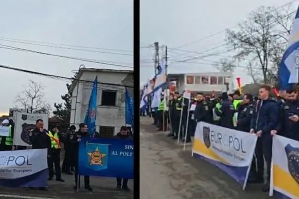 Protest la frontieră cu 100 de polițiști. Oamenii legii se alătură mișcării românilor umiliți  - VIDEO