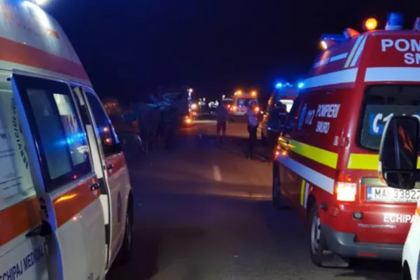 Accident mortal la Giurgiu! Un tânăr de 19 ani și-a pierdut viața, iar alți doi au fost răniți după ce mașina în care se aflau s-a răsturnat