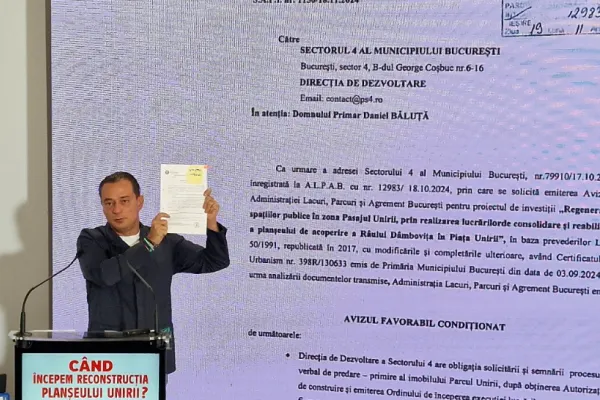 Bătălia pe Planșeul Unirii ajunge în instanță. Daniel Băluță îl somează pe Nicușor Dan și anunță că va cere ordonanță președințială pentru a-l obliga să semneze avizul pentru autorizație