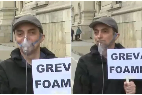 Bărbat în greva foamei la ușa lui Nicușor Dan: ”Un om care are două dosare penale nu poate fi președintele României”