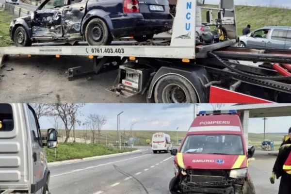 Grav accident rutier în Botoșani. Coliziune între o ambulanță și un autoturism