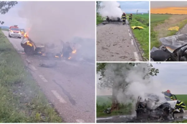 Accident rutier TERIFIANT! Un șofer de 29 de ani a murit după ce a intrat cu mașina într-un copac
