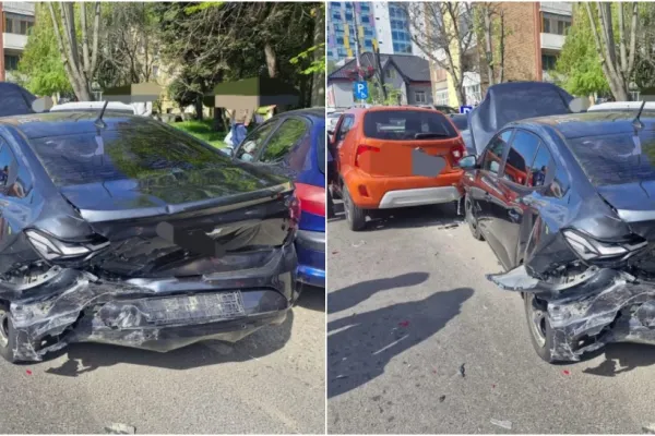 Accident grav în Pitești. Trei persoane au ajuns la spital în urma impactului dintre patru vehicule
