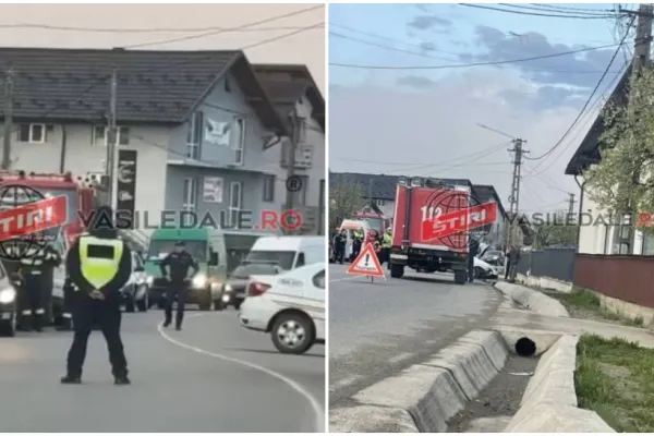 Autospecială de Poliţie, implicată într-un accident rutier grav în Maramureș. Doi polițiști au ajuns la spital
