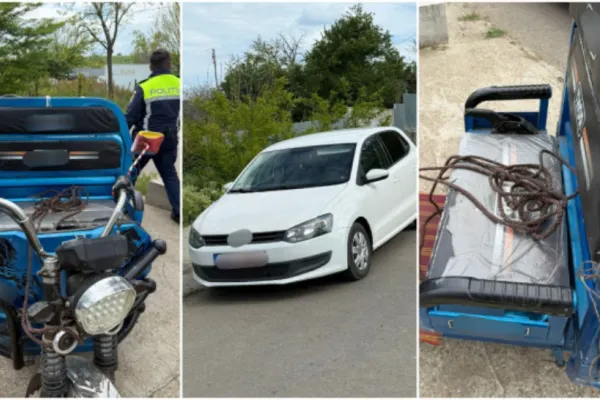 Grav accident la Cuca. Un bărbat a intrat în comă după ce a condus un triciclu tractat cu mașina de fiica sa