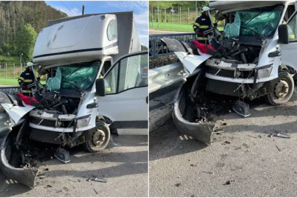 Accident cu trei victime în județul Hunedoara. O camionetă a intrat cu toată viteza într-un cap de pod