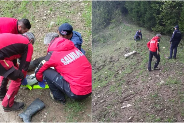 Misiune grea pentru salvamontiștii din Maramureș. Un bărbat accidentat a fost recuperat dintr-o zonă împădurită şi greu accesibilă