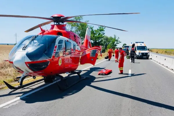 Grav accident pe DN 5! A fost necesară intervenția elicopterului SMURD
