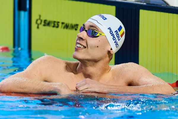David Popovici a obținut medalia de aur în proba de 50 de metri la Campionatul Național