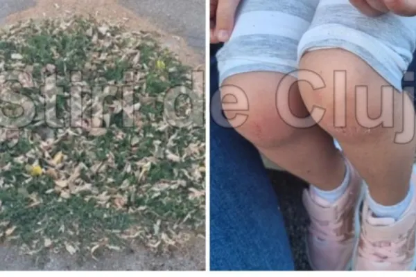 Fetiță de 4 ani, accidentată pe un trotuar din Cluj din cauza unei gropi nesemnalizate. Mama: Sper ca autoritățile să se sesizeze