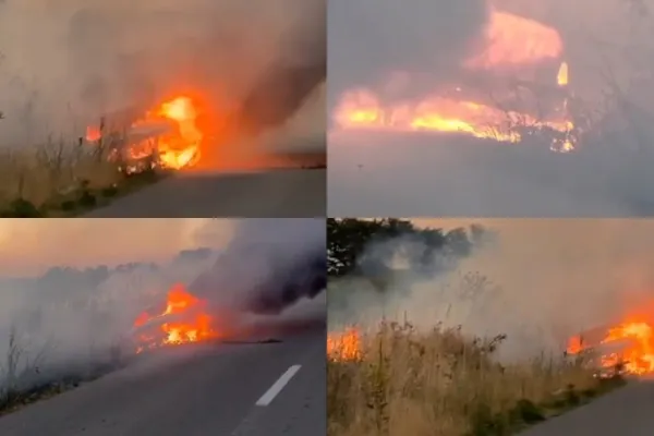 Mașină mistuită de flăcări în urma unui accident provocat de un șofer beat. Bărbatul avea o alcoolemie uriașă