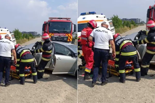 Accident grav în județul Suceava. Trei persoane au fost rănite după ce mașina în care se aflau a intrat cu toată viteza într-un stâlp