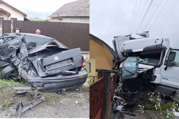 Accident pe DN1 C, în județul Cluj! O mașină a fost spulberată de un TIR