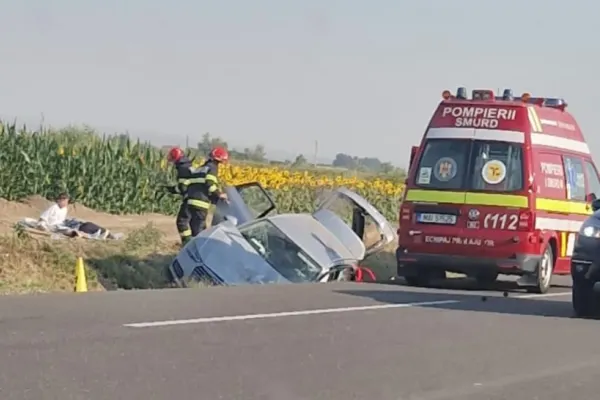 Accident grav, în jud. Vrancea: 8 victime, între care 4 copii, după ce o mașină a intrat pe contrasens