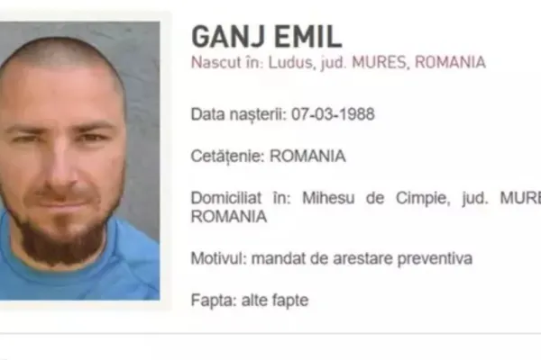 Polițiștii din Mureș, în alertă după o posibilă depistare a lui Emil Gânj, unul dintre cei mai căutați infractori din România