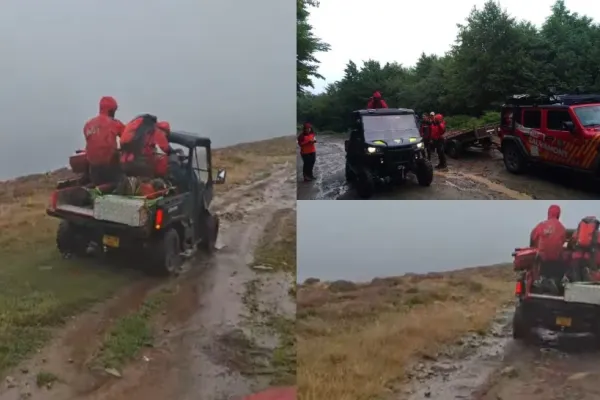 Salvamont Sibiu, misiune dificilă în Munții Cindrel. Un turist italian a fost rănit în timpul timpul unei curse de enduro. VIDEO