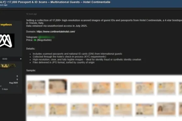 Alertă de securitate cibernetică în Italia: aproape 100.000 de documente de identitate ale turiștilor, furate din serverele unor hoteluri și vândute pe dark web