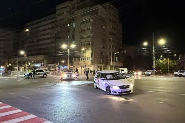 Autospecială de poliție implicată într-un accident rutier pe un bulevard din Buzău