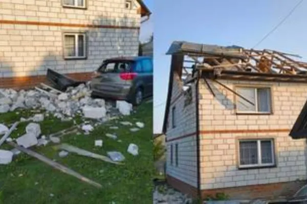 Primele imagini cu o casă lovită de dronă, în Polonia. Localnicii au auzit explozii și au văzut avioane de vânătoare: "Situația este îngrijorătoare"