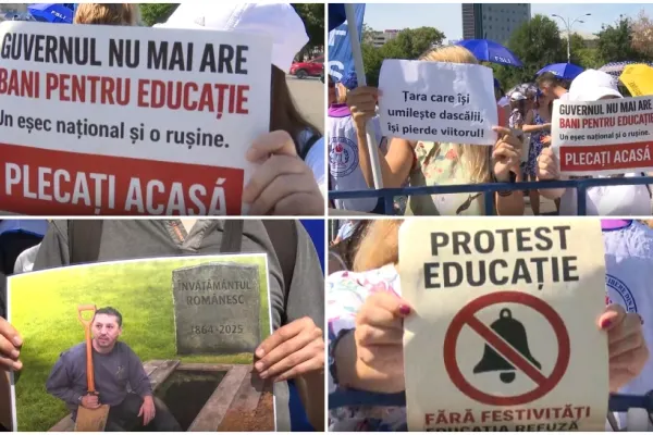 Protest de amploare a sindicatelor din Educație miercuri la Palatul Cotroceni. Nicușor Dan, acuzat că a ignorat conflictul dintre Guvern și profesori