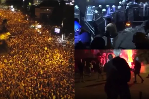Proteste violente în Serbia, polițiștii au tras cu gaze lacrimogene. Protestatarii vor ca președintele să își dea demisia