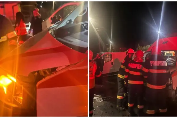 Ambulanță implicată într-un accident în Satu-Mare: două persoane au fost transportate la spital