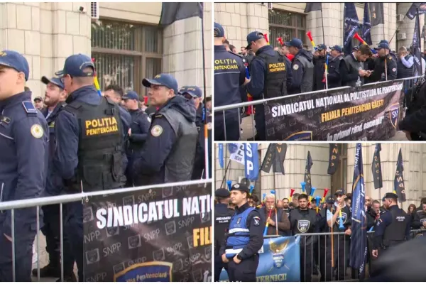 Protest de amploare în fața Ministerului Justiției. Reformele făcute peste noapte au scos mii de polițiști în stradă