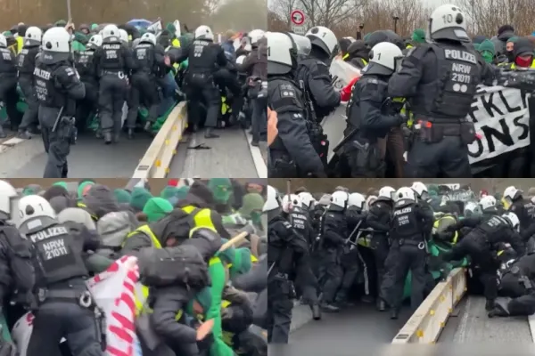 Proteste violente în Germania. Sute de oameni s-au îmbrâncit cu jandarmii -VIDEO