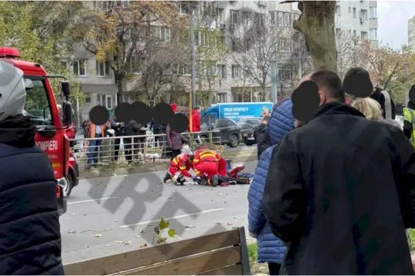 Accident în Capitală. Un cablu de tramvai a fost acroșat de un camion și a căzut peste o femeie. Victima este în stare gravă