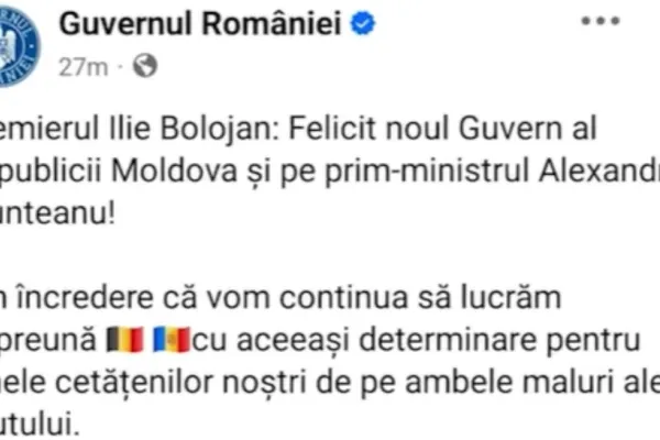 Gafă de proporții la Guvern. "Specialiștii" în comunicare ai lui Bolojan nu știu cum arată drapelele României și Moldovei