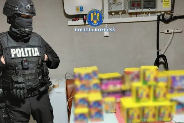 Captură record la Târgoviște: polițiștii au confiscat peste 2 tone de petarde și artificii FOTO